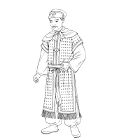 A coloring page of chinese clothing